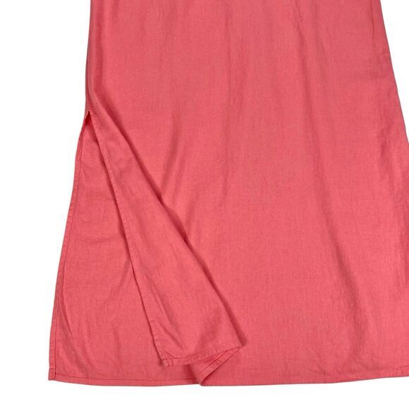 Old Navy Linen Maxi Dress Womens Sz S Pink Rose V-Neck Summer Beachy Coastal New - Picture 6 of 14